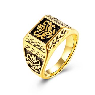 High Quality Gold Plated Luxury Square Men Rings