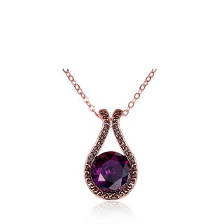 Purple Glass Crystal Necklaces Pendants For Women