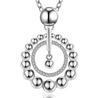 925 Sterling Silver Small Beads Round Girls Necklace Pendant