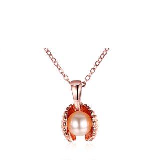Trendy Shell Simulated Pearl Gold Plated Necklaces Pendants For Girls
