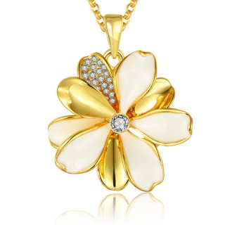 Girls Gold Plated Beautiful Flower Shaped Necklace Pendants