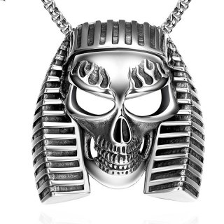 316L Stainless Steel Egyptian Pharaoh Skull Men's Pendant