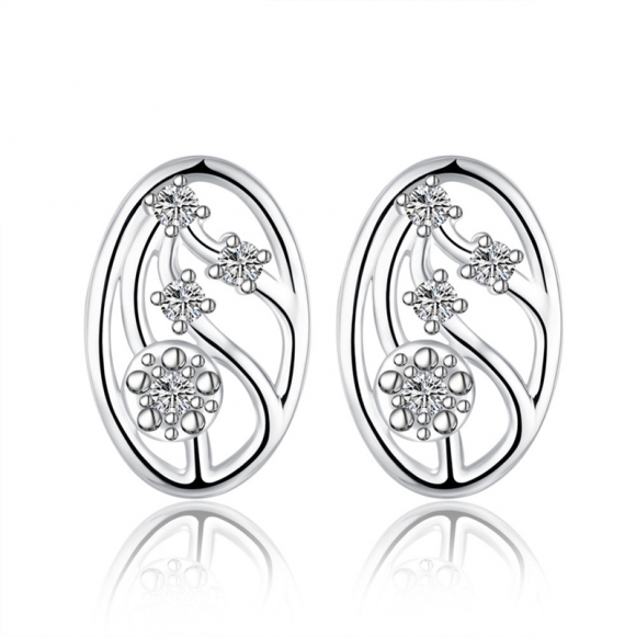 925 Silver Fashion Jewelry Stud Earrings for Girls