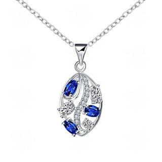 Unique Leaf Shaped Silver-Plated Necklace Pendant for Girls