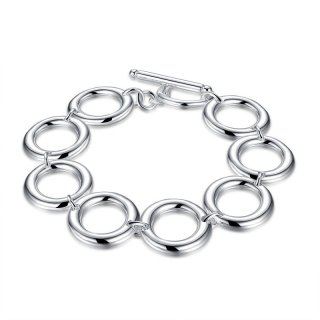 925 Sterling Silver Fashion Jewelry Seven O Bracelet For Girls