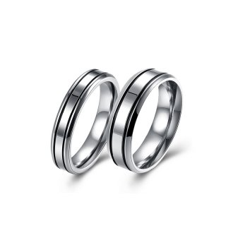 Simple Design Silver Color Romantic Ring Wedding Jewelry For Couples Fashion Mens Womens Ring