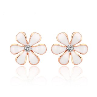 New Fashion Classic Black/White Flower Stud Earrings Jewelry Gift for Women Girl