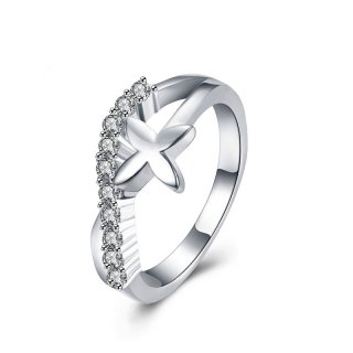 Unique Design Diamond Antiallergic Sliver Ring Fashion Jewelry For Women
