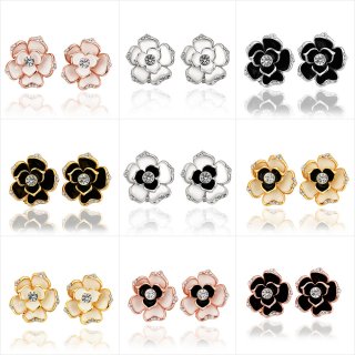 Fashion Morning Glory Flower with Crystal Zircon Lady Earring Jewelry For Women