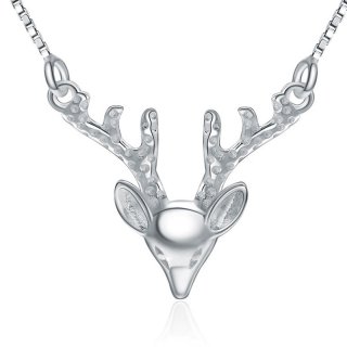 New Personality 925 Sterling Silver Female Antlers Necklace
