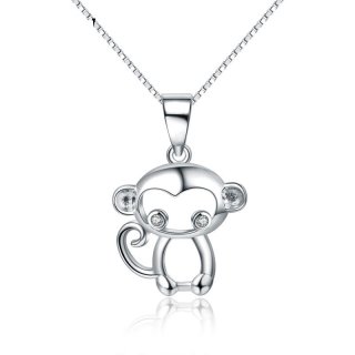 Personality Monkey 925 Sterling Silver Female Necklace