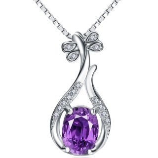 Violin 925 Sterling Silver Diamante Fashion Female Necklace