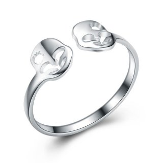 Fashion Skeleton Ring 925 Sterling Silver Adjustable Ring For Women