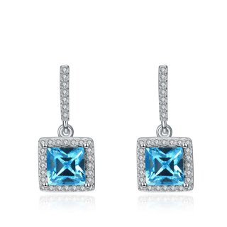 Fashion 925 Sterling Silver Female Set Auger Crystal Stud Earrings