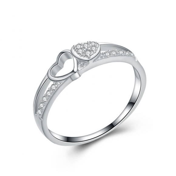 Diamante Skeleton Love Ring 925 Sterling Silver Ring For Women