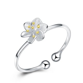 Beautiful Adjustable 925 Sterling Silver Sunflower Ring For Women