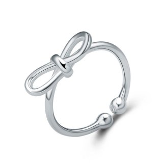 Fashion Adjustable 925 Sterling Silver Bowknot Ring For Women