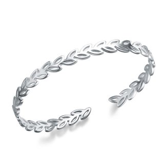 Simple Fashion 925 Sterling Silver Adjustable Leaves Charm Bracelets