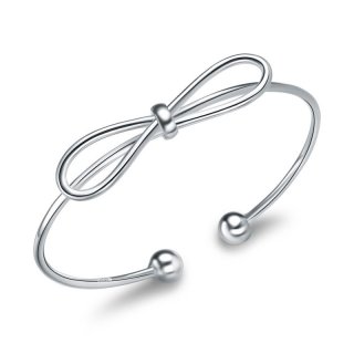 Fashion Best Selling 925 Sterling Silver Adjustable Bowknot Charm Bracelets