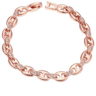 Simple Rose Gold Plated Stainless Steel Charm Bracelets