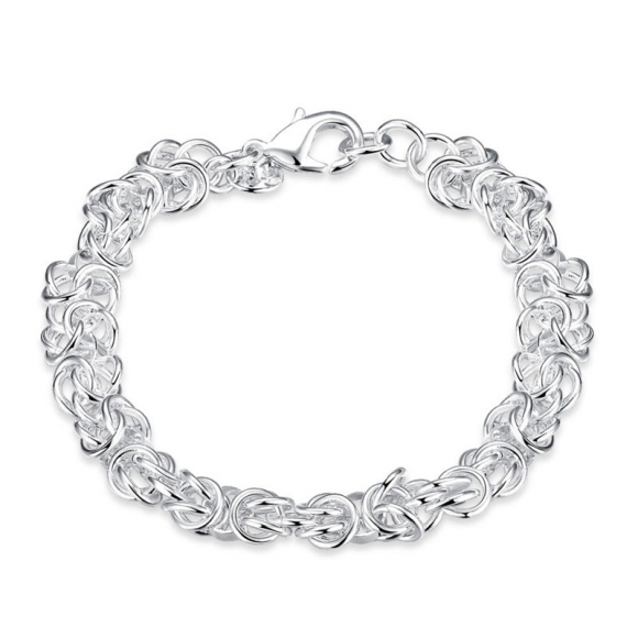 Simple Silver Plated Female Charm Bracelets