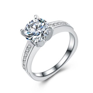 Fashion High-end 925 Sterling Silver Diamonds Women Jewelry Ring E667