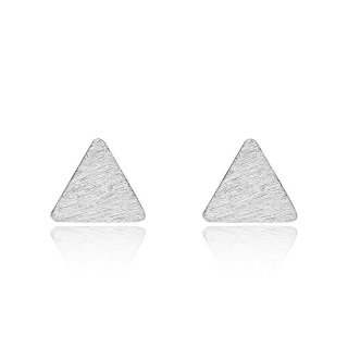 Simple Triangle Ear Studs 925 Sterling Silver Earrings for Women B092
