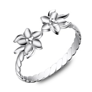 Flower Buds Adjustable 925 Sterling Silver Jewelry Ring for Women