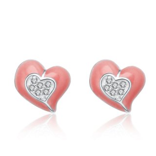 Creative Hearts Stud Earrings 925 Sterling Silver Women Earrings