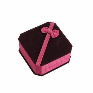 Claret-red Flannelette Foldable Boxes For Bracelet