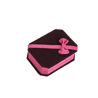 Claret-red Flannelette Foldable Boxes For Necklace