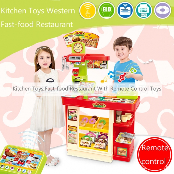 Kitchen Toys Western Fast-food Restaurant Dessert With Remote Control Toys