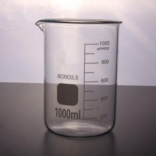 1000ml Glass Beaker 1L Low Form Beakers One Litre Borosilicate 3.3 Glassware