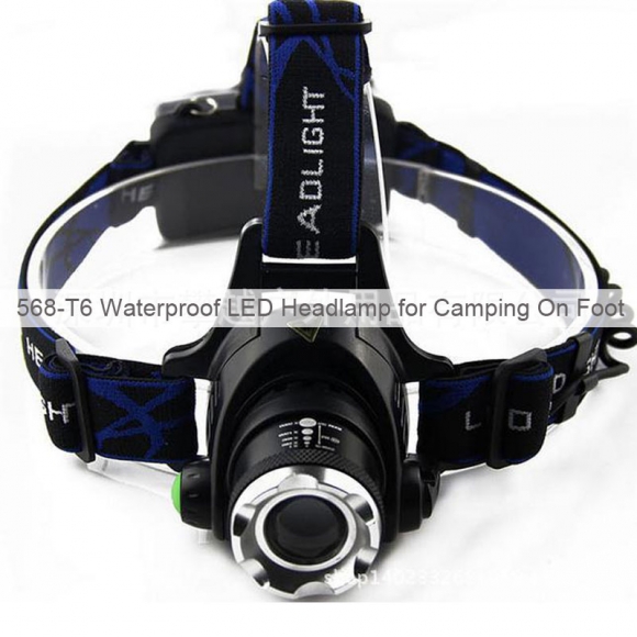 568-T6 Waterproof LED Headlamp for Camping On Foot