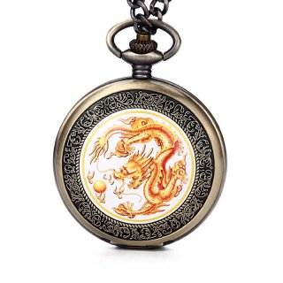 New Hot Sales bronze silver Chinese dragon pocket watch