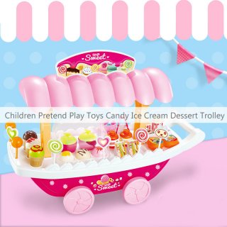 Children Pretend Play Toys Candy Ice Cream Dessert Trolley