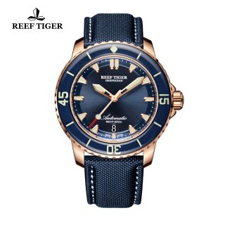 Reef Tiger Deep Ocean Casual Watches Automatic Watch Rose Gold Men's Watch RGA3035-PLL