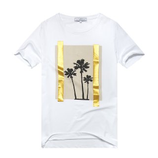 HELLEN&WOODY/H&W Fresh Coconut Trees Printing T-Shirt for Men Summer Short Sleeve Crew Silm Tee 1712