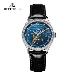 Reef Tiger Fashion Watch Blue MOP Dial Automatic Steel Lady Watch RGA1550-YLBD