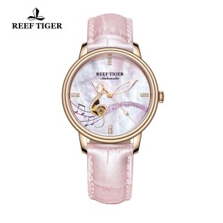 Reef Tiger Casual Lady Watch Rose Gold White Dial Watch RGA1582-PWP