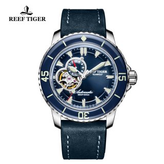 Reef Tiger Sea Wolf Dress Automatic Steel Blue Dial Blue Strap RGA3039-YLBC