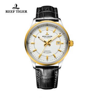 Reef Tiger Imperator Business Watch Automatic White Dial Calfskin Leather RGA8015-GWB