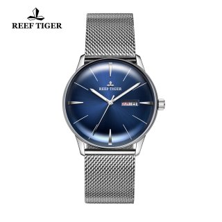 Reef Tiger Classic Heritor Fashion Automatic Watch Blue Dial Steel Watches For Men RGA8238-YLY