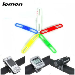 Lomon Mountain Bike MTB Bicycle Cycling Outdoor Silicone Strap Elastic LED Light Flashlight Mobile Support Holder P40