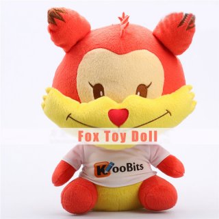 Big Eyed Stuffed Animal Toy Red Slick Fox Soft Plush Doll
