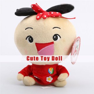 Cute Big Eyes Doll with Red Clothes for Children Stuffed and Plush Toys