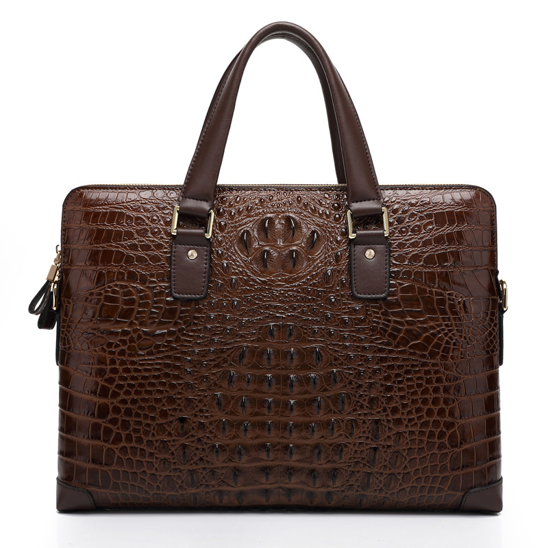 Luxury Brand Fashion Genuine Leather Business Briefcase Cowhide Leather High Quality Portfolio