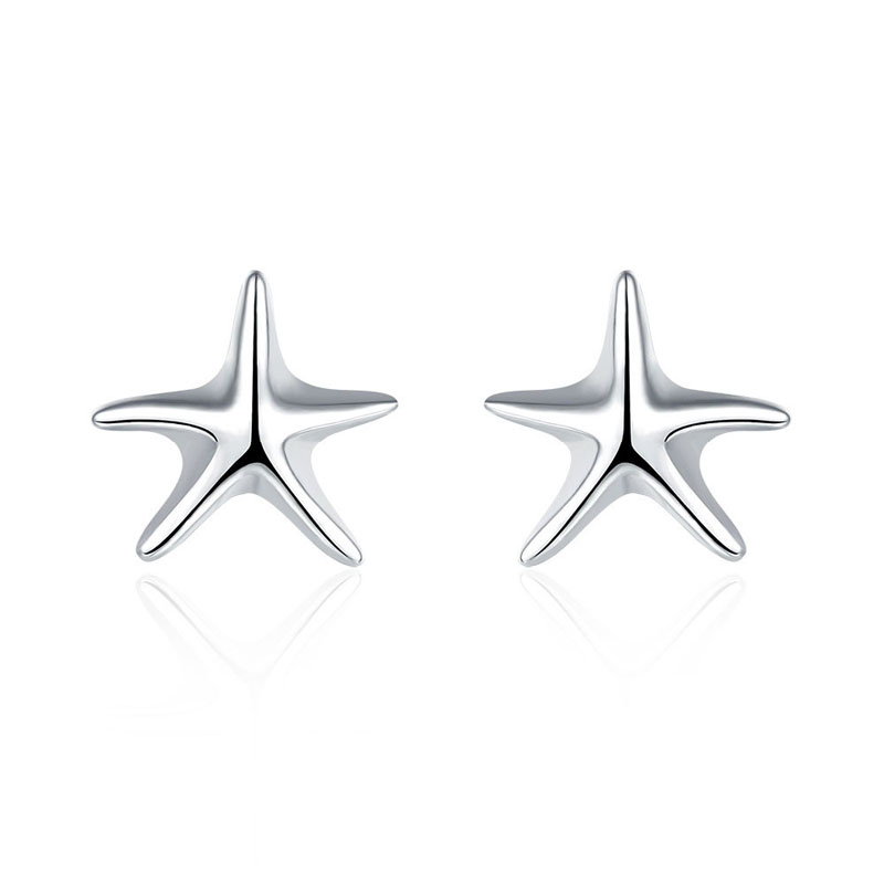 New Fashion Jewelry 925 Sterling Silver Little Star Stud Earrings for Women