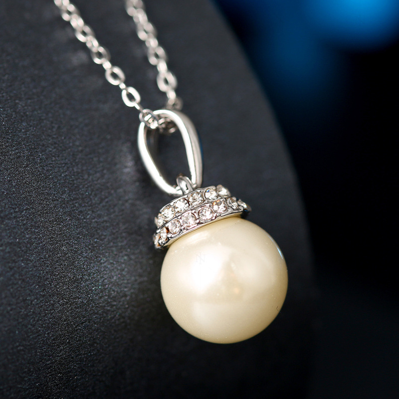 Gold Plated Imitation Pearl Ball Pendant Necklaces Jewelry for Women