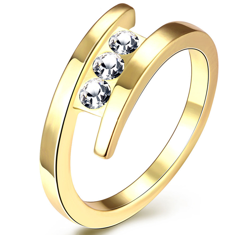 Fashion Ring for Wedding Forever Love Split Shank 3pcs CZ Diamond Engagement Ring Popular Pave Setting for Women R073